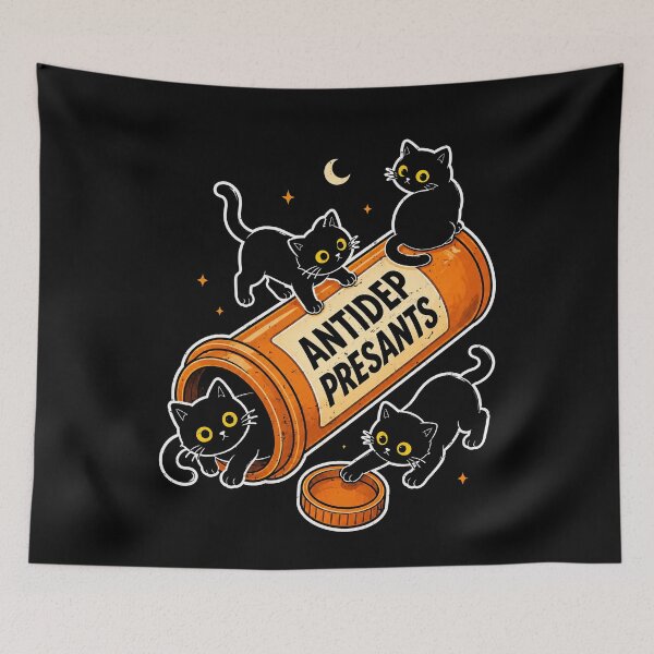 Item preview, Playful black cats in a medicine bottle design designed and sold by rafaeltto.