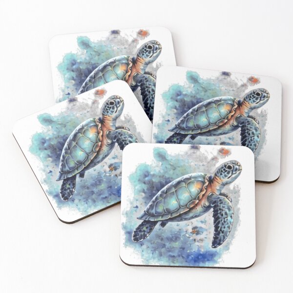 Item preview, Watercolor Sea Turtle Ocean Art designed and sold by FABIOLA1970.