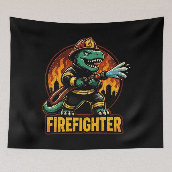 Item preview, Dinosaur Firefighter with Water Hose Design designed and sold by rafaeltto.
