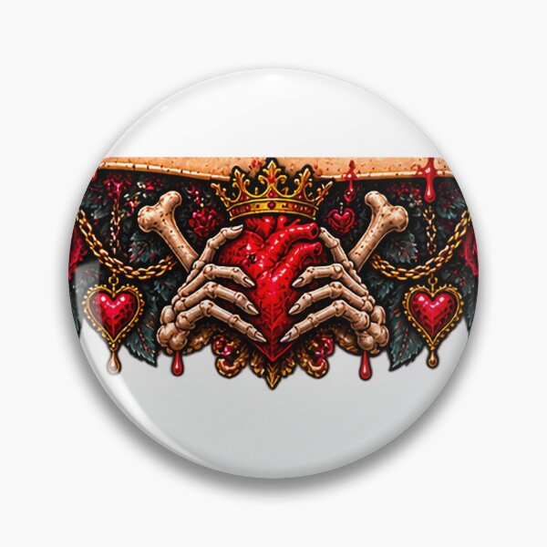Item preview, DARK LOVE ❤️ - MONSTER ROMANCE COLLETION - SKELETON LOVE - CROWNED HEART HANDS & BLOOD RED ROSES designed and sold by WheelieGdArt.