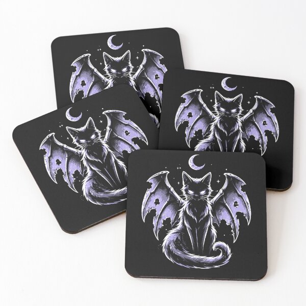 Item preview, Mystical cat with bat wings and moon halloween designed and sold by rafaeltto.