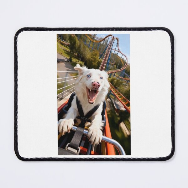 Item preview, Pure Adrenaline: White Border Collie on a Coaster designed and sold by Snowysjourney.