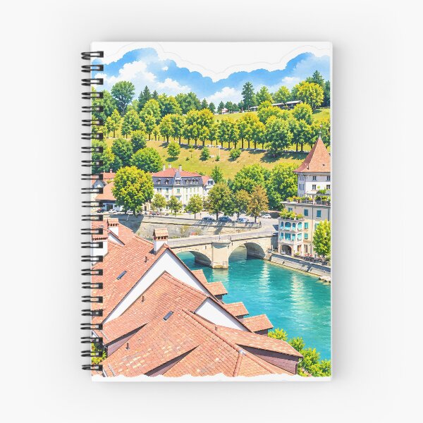 Item preview, Bern Old Town River Digital Watercolor Art designed and sold by SlavaArt.