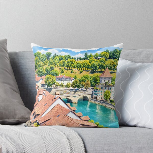 Item preview, Bern Old Town River Digital Watercolor Art designed and sold by SlavaArt.