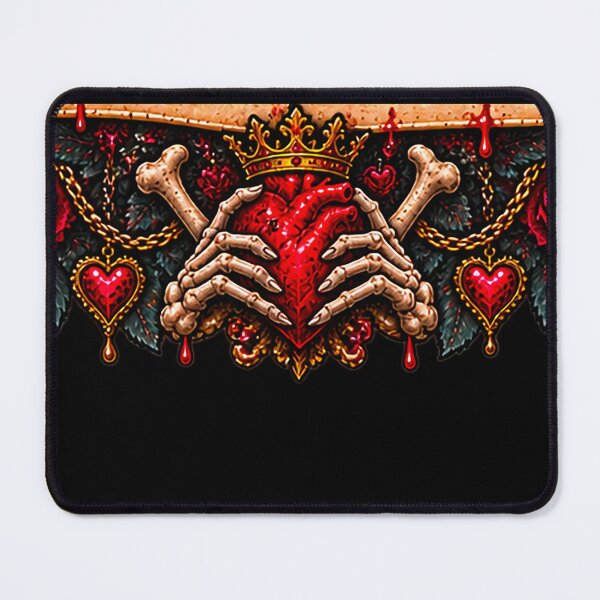 Item preview, DARK LOVE ❤️ - MONSTER ROMANCE COLLETION - SKELETON LOVE - CROWNED HEART HANDS & BLOOD RED ROSES v2 designed and sold by WheelieGdArt.