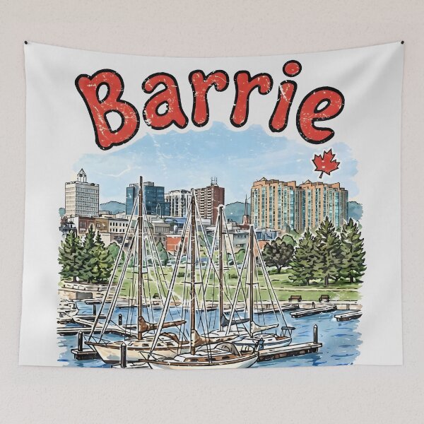 Item preview, Barrie Ontario Canada Cute Colorful Skyline Landscape  designed and sold by HowToCanadian.