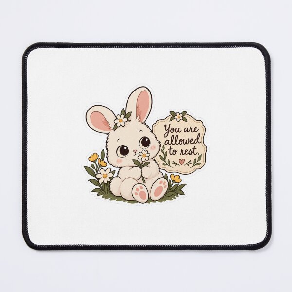 Item preview, Cottagecore Rabbit Rest Sticker designed and sold by DOODLUMI.