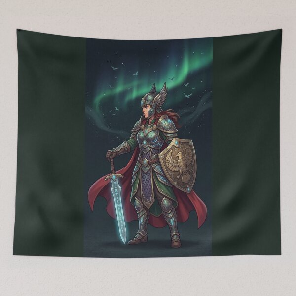 Item preview, Valkyrie Warrior Goddess In Green Armor designed and sold by  Color & Form.