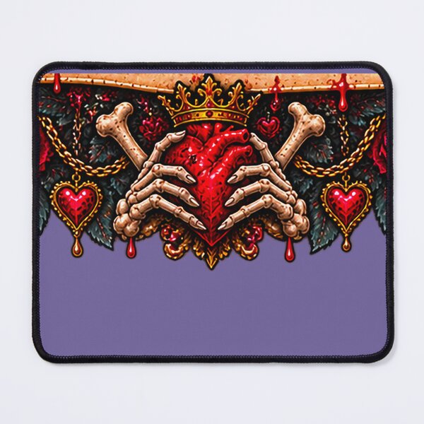 Item preview, DARK LOVE ❤️ - MONSTER ROMANCE COLLETION - SKELETON LOVE - CROWNED HEART HANDS & BLOOD RED ROSES v3 designed and sold by WheelieGdArt.
