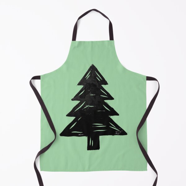 Item preview, bold linocut woodcut illustration of a single pine tree designed and sold by 123ks.