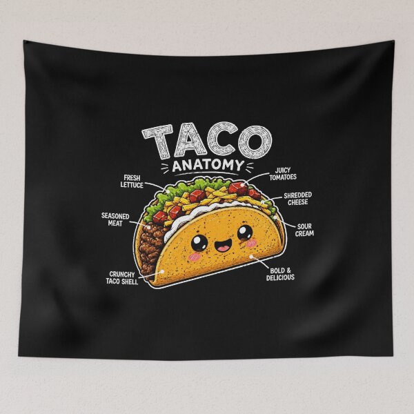 Item preview, Cute taco anatomy illustration for food lovers designed and sold by rafaeltto.