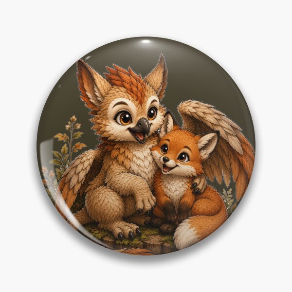 Item preview, Cute Baby Griffin and Fox Autumn Friends – Cozy Woodland Fantasy designed and sold by Hatchling Hollow.