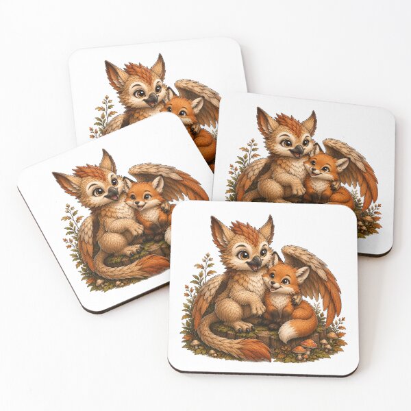 Item preview, Cute Baby Griffin and Fox Autumn Friends – Cozy Woodland Fantasy designed and sold by Hatchling Hollow.