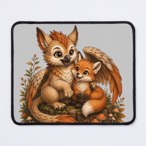 Item preview, Cute Baby Griffin and Fox Autumn Friends – Cozy Woodland Fantasy designed and sold by Hatchling Hollow.