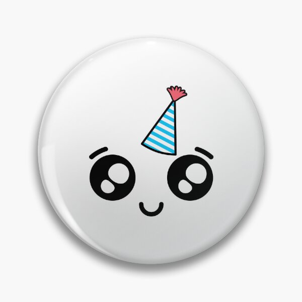 Item preview, Cute kawaii happy calmed face – birthday hat designed and sold by BlushyPrint.