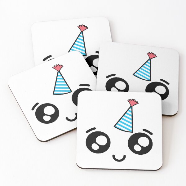 Item preview, Cute kawaii happy calmed face – birthday hat designed and sold by BlushyPrint.