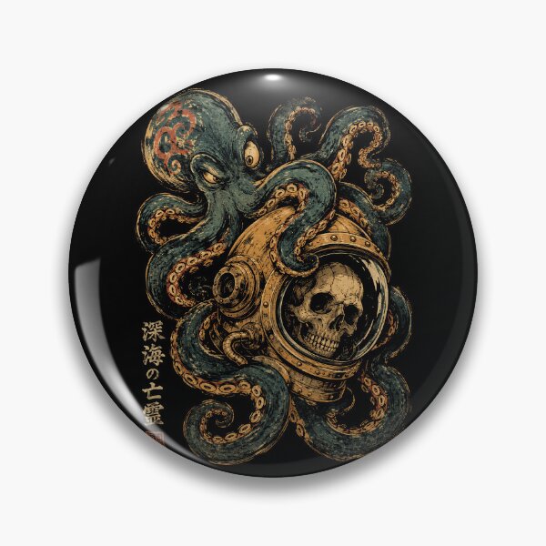 Item preview, Intriguing octopus with skull and diver helmet design halloween designed and sold by rafaeltto.