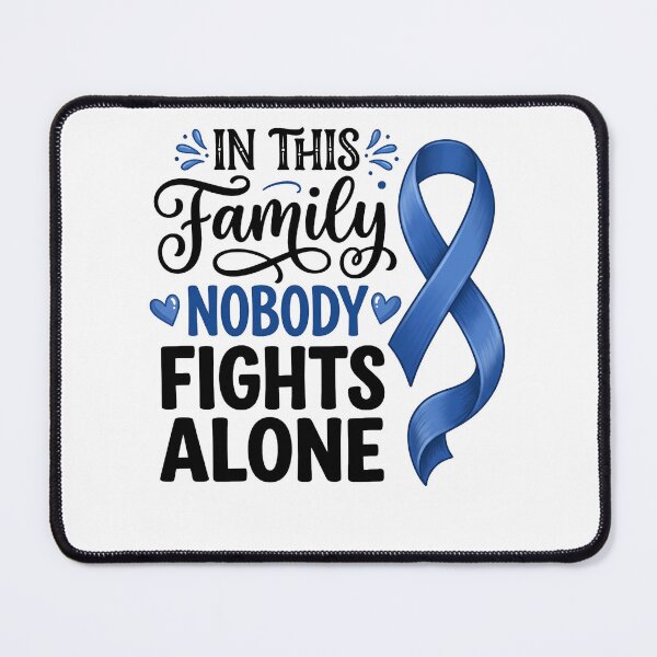 Item preview, In This Family Nobody Fights Alone Blue Ribbon Awareness Fighter Supporter designed and sold by w66aboo.