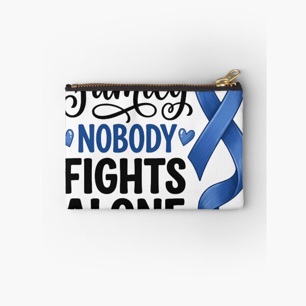 Item preview, In This Family Nobody Fights Alone Blue Ribbon Awareness Fighter Supporter designed and sold by w66aboo.