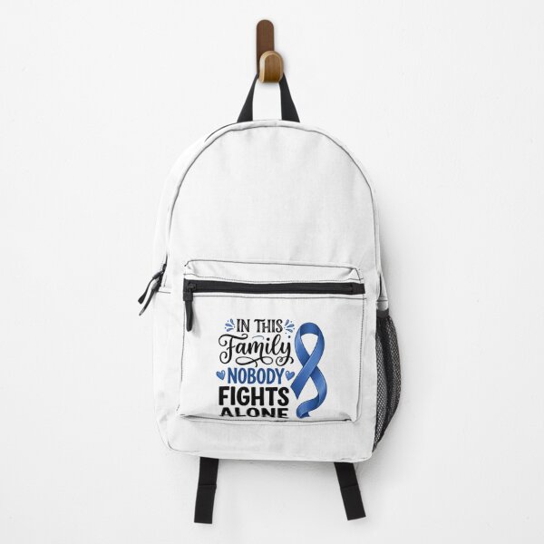 Item preview, In This Family Nobody Fights Alone Blue Ribbon Awareness Fighter Supporter designed and sold by w66aboo.