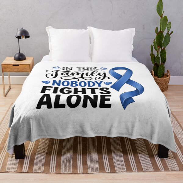 Item preview, In This Family Nobody Fights Alone Blue Ribbon Awareness Fighter Supporter designed and sold by w66aboo.