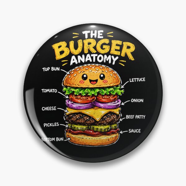 Item preview, Cute burger anatomy illustration for food lovers designed and sold by rafaeltto.