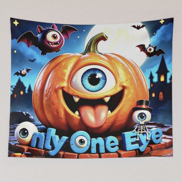 Item preview, Cute One-Eyed Halloween Monster Pumpkin – Only One Eye designed and sold by DreamyTupelo.