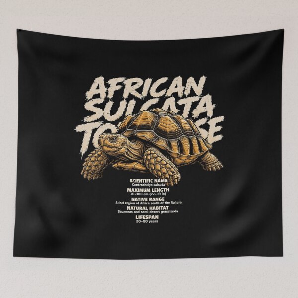 Item preview, African sulcata tortoise illustration for nature lovers designed and sold by rafaeltto.