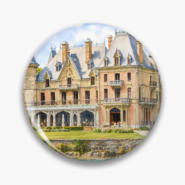 Item preview, Schadau Castle Thun Digital Watercolor Art designed and sold by SlavaArt.