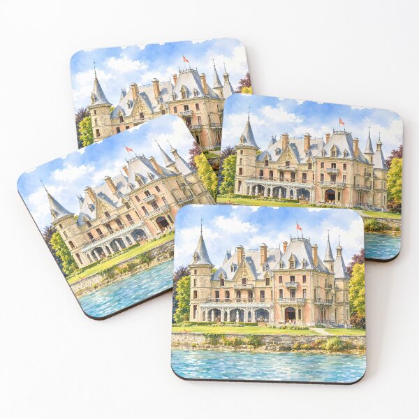 Item preview, Schadau Castle Thun Digital Watercolor Art designed and sold by SlavaArt.