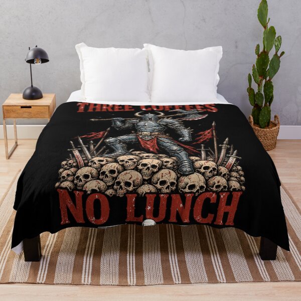 Item preview, Three Coffees No Lunch Funny Coffee Dark Humor, Sarcastic Work Warrior designed and sold by Cchotlan.