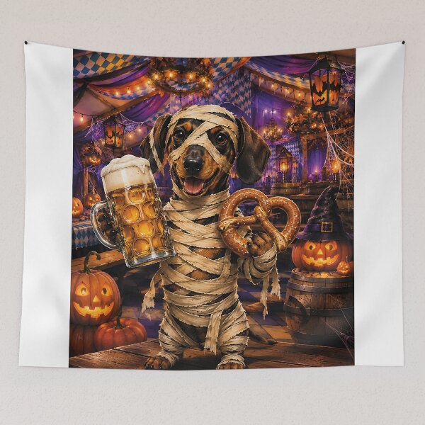Item preview, Mummy Dachshund at Halloween Oktoberfest designed and sold by Nomad-Paws.