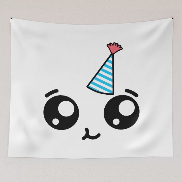 Item preview, Cute kawaii happy face – birthday hat designed and sold by BlushyPrint.