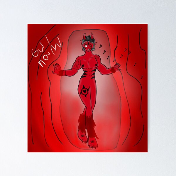 Item preview, Red Horned Demon Dark Fantasy Character designed and sold by BernasconiStore.