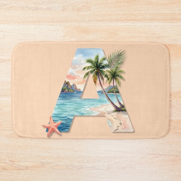 Item preview, Coastal Initial A Monogram Ocean Beach Personalized Design designed and sold by Sea Gem.