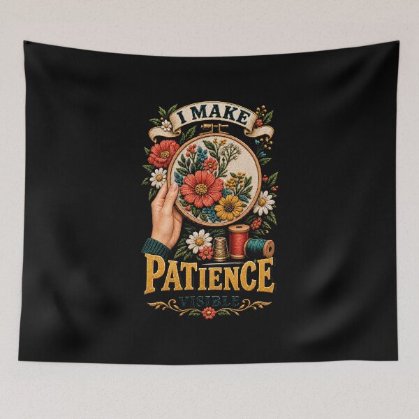 Item preview, I Make Patience Visible Vintage Embroidery Art designed and sold by Gustavo Navarro.