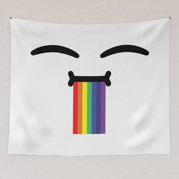 Item preview, Cute kawaii happy drooling rainbow face designed and sold by BlushyPrint.