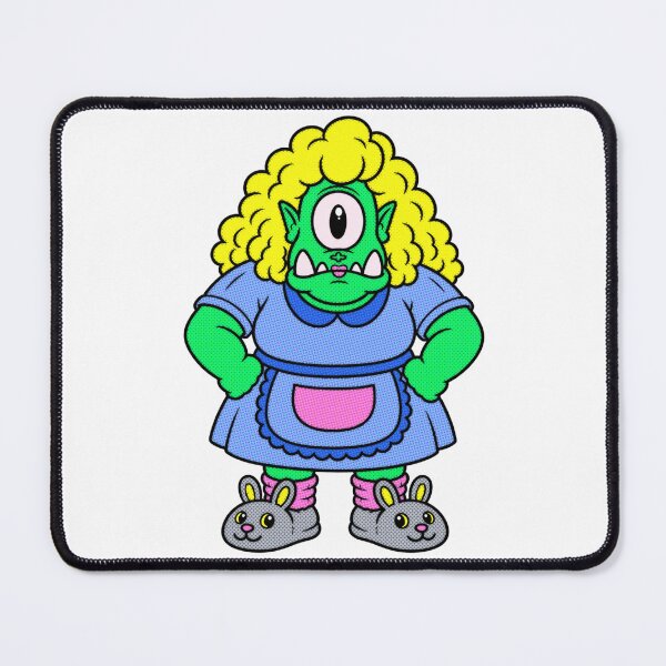 Item preview, One-Eyed Monster Lady in Bunny Slippers designed and sold by ben.comictell.