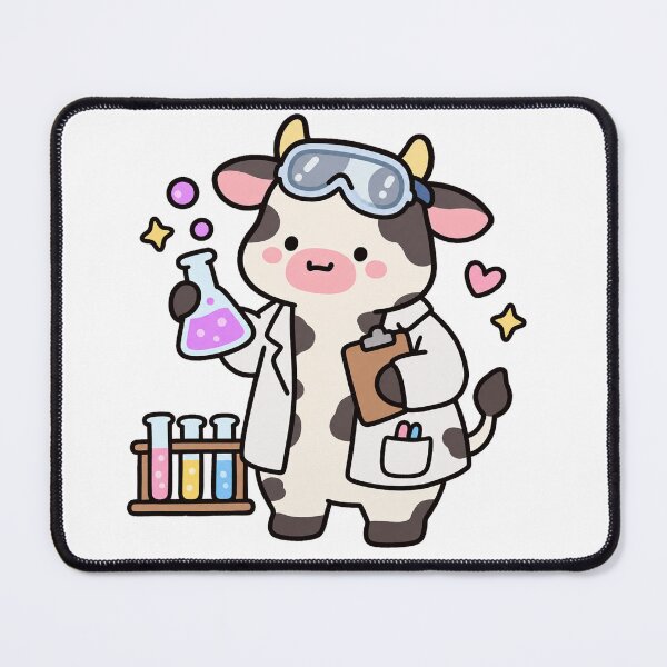 Item preview, Cute Cow Scientist in a Kawaii Chemistry Lab designed and sold by EntropyThreads.