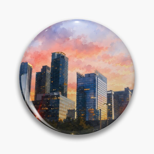 Item preview, Toronto CN Tower Sunset Digital Watercolor Art designed and sold by SlavaArt.