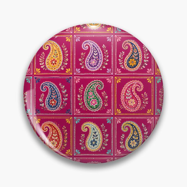 Item preview, Grid Paisley Pattern Print  |  Modern Boho Tile Motif Design  |  Vintage Aesthetic Gift for Bohemian Decor Lovers designed and sold by Ruchi73.