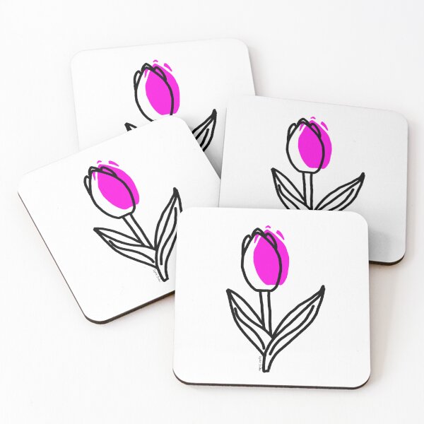 Item preview, Minimalist Pink Tulip Illustration designed and sold by Dyche Studio.