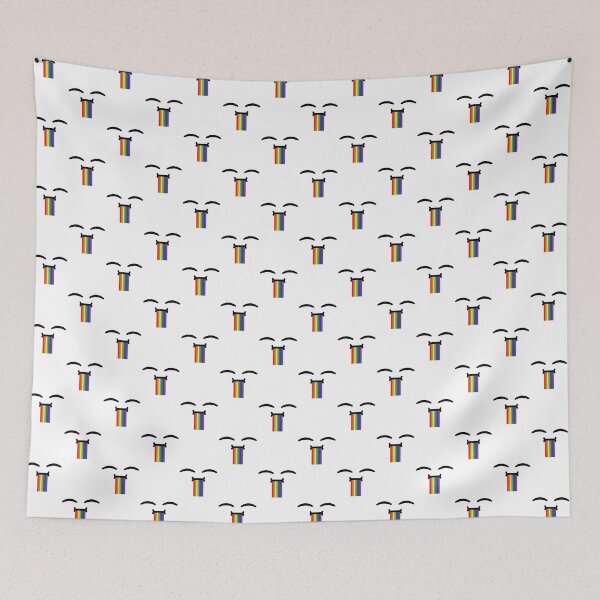 Item preview, Cute kawaii happy drooling rainbow face pattern designed and sold by BlushyPrint.