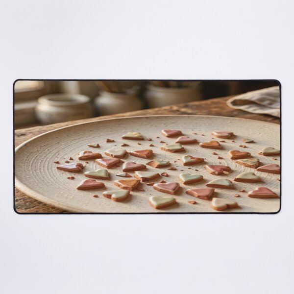 Item preview, Rustic Ceramic Hearts on Textured Clay Plate designed and sold by Breezes-of-Ida.