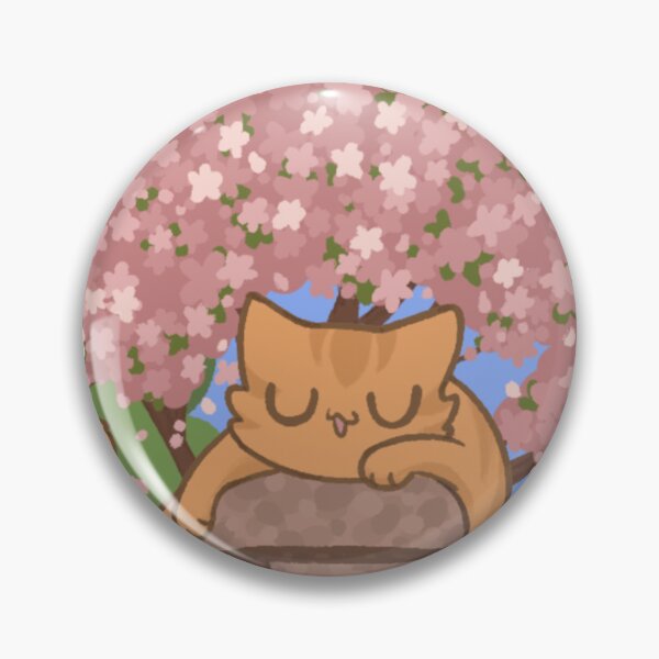 Item preview, Orange kitty in spring blossoms designed and sold by noot patoot.
