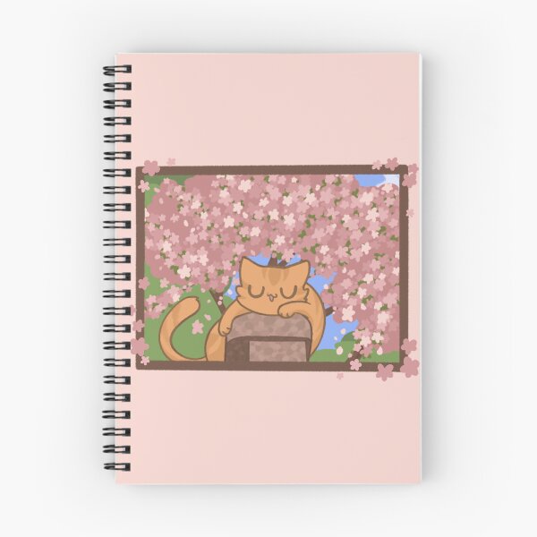 Item preview, Orange kitty in spring blossoms designed and sold by noot patoot.