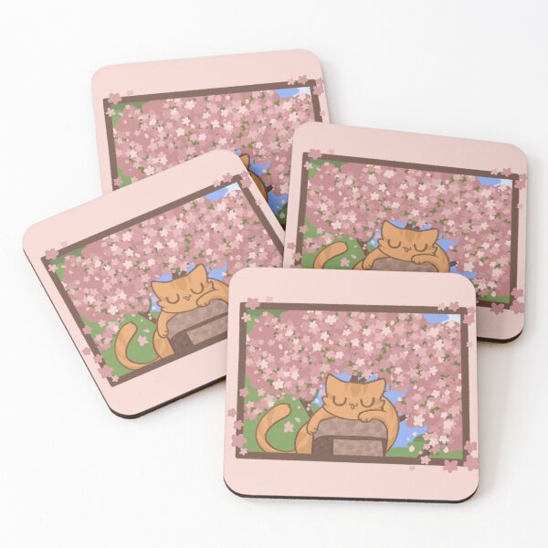 Item preview, Orange kitty in spring blossoms designed and sold by noot patoot.
