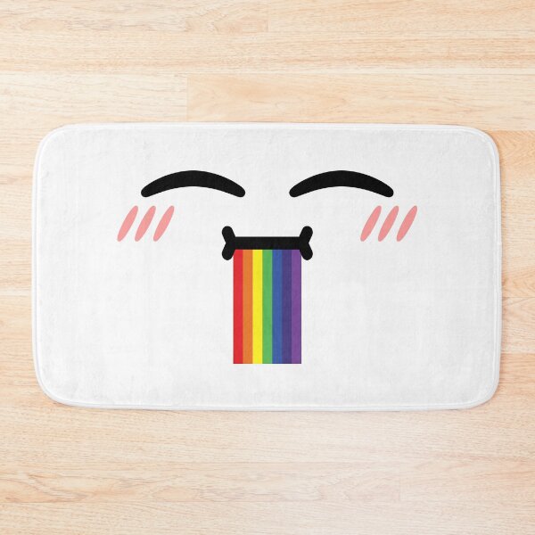 Item preview, Cute kawaii blushing happy drooling rainbow face designed and sold by BlushyPrint.