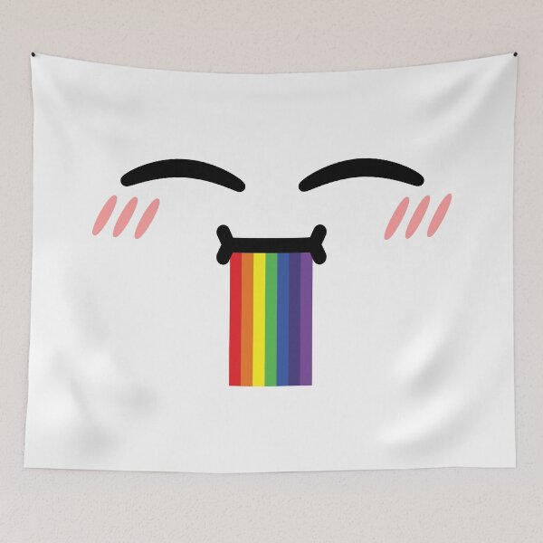 Item preview, Cute kawaii blushing happy drooling rainbow face designed and sold by BlushyPrint.