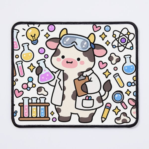 Item preview, Cute Cow Scientist in a Kawaii Chemistry Lab designed and sold by EntropyThreads.